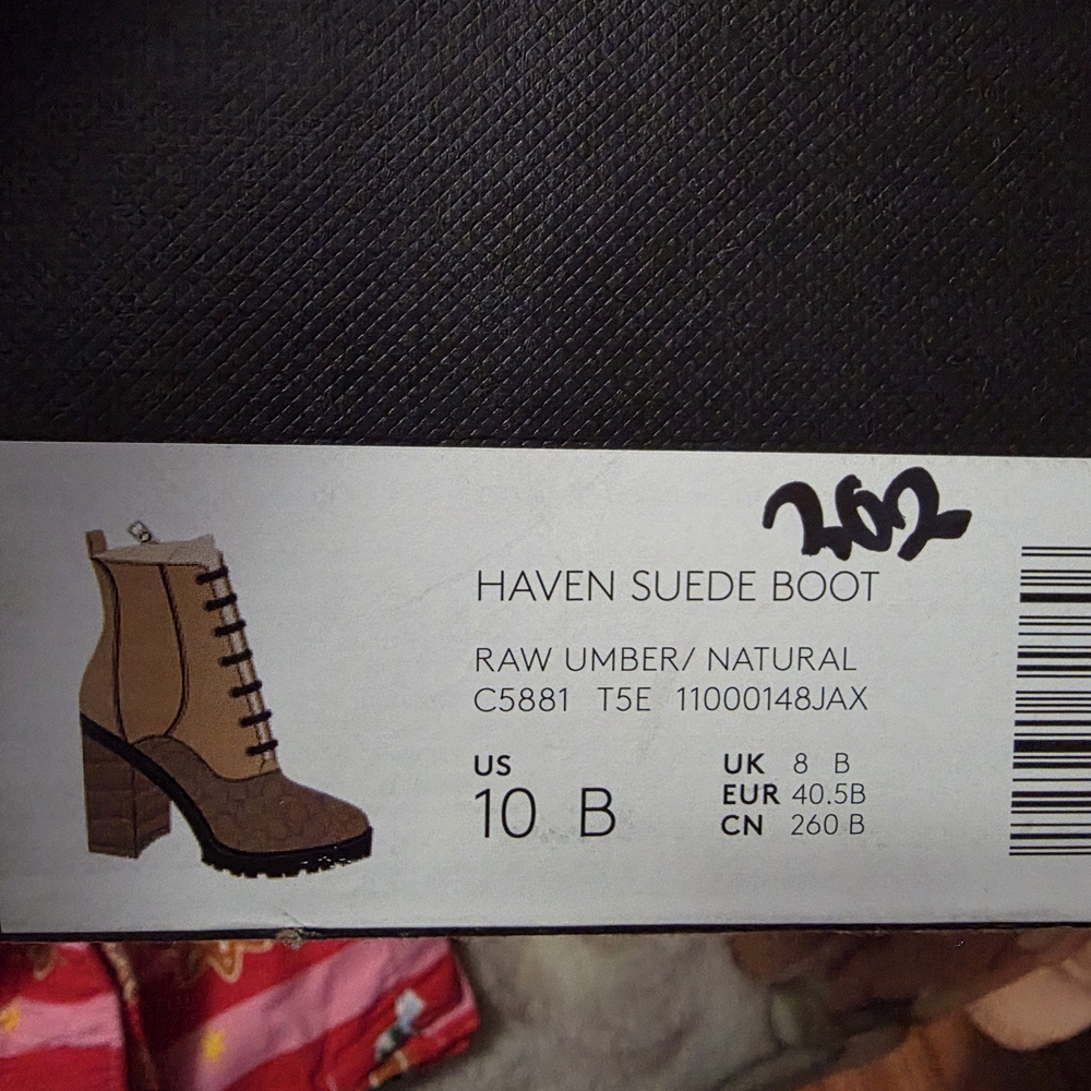 Coach Haven Suede Heeled Boots in Brown